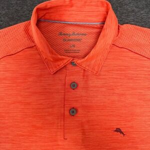 Tommy Bahama IslandZone Polo Shirt Vibrant‎ Coral Performance Golf Large Beach